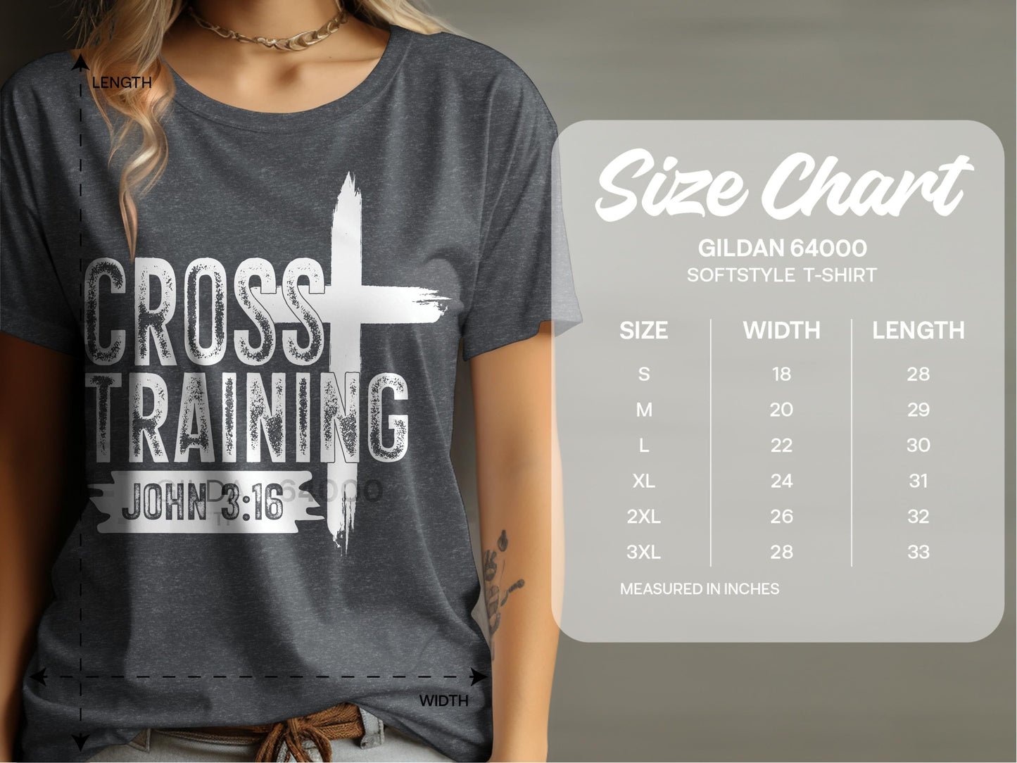 Jen Peete Designs Christian Clothing Cross Training with John 3:16 Christian Inspired T-Shirts