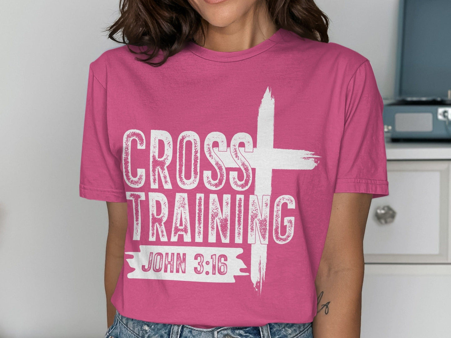 Jen Peete Designs Christian Clothing Cross Training with John 3:16 Christian Inspired T-Shirts