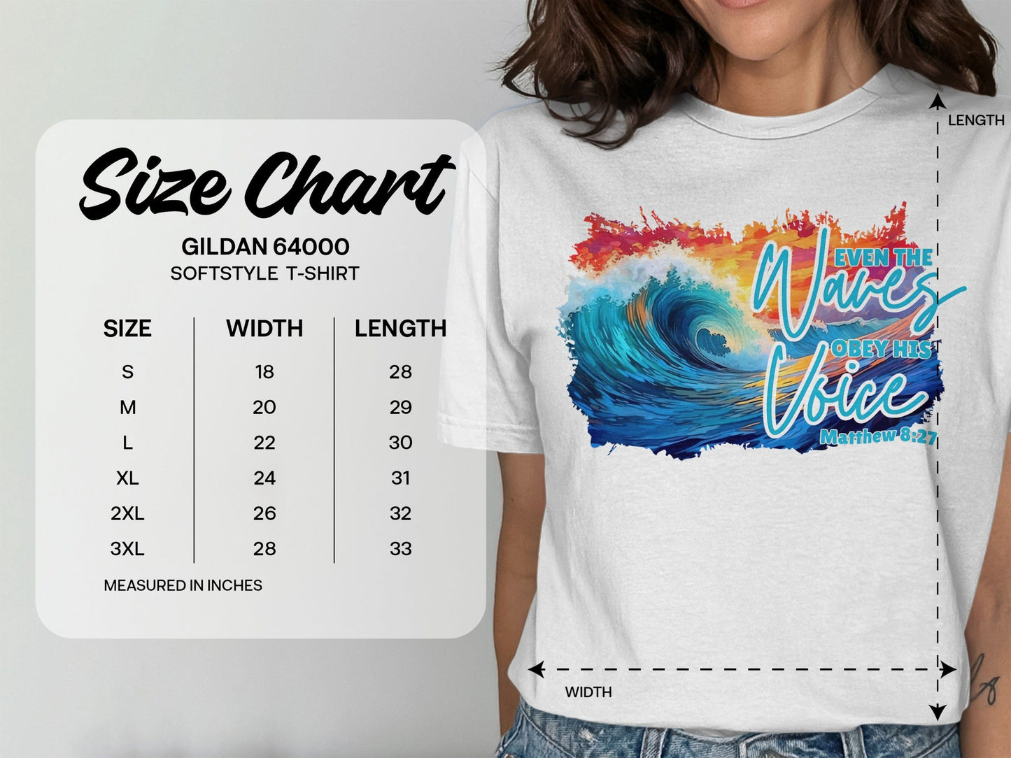Jen Peete Designs Christian Clothing Even the Waves Obey His Voice Matthew 8 27 Christian T-Shirts