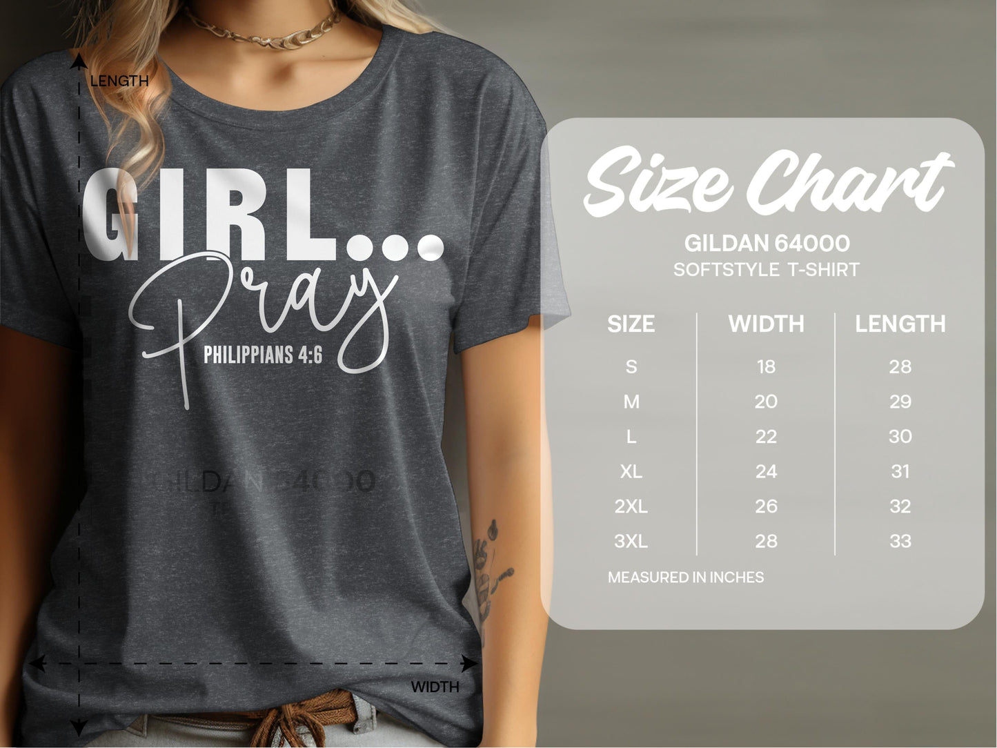 Jen Peete Designs Christian Clothing Girl Pray Philippians 4:6 Motivational Faith T-Shirts