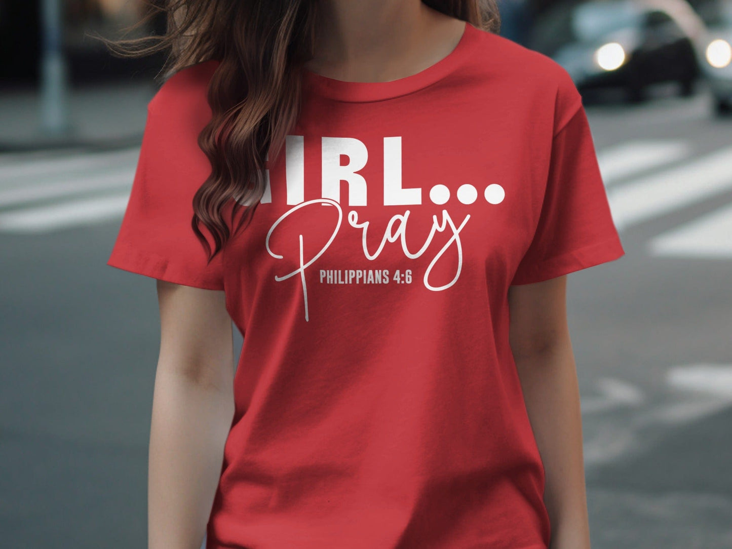 Jen Peete Designs Christian Clothing Girl Pray Philippians 4:6 Motivational Faith T-Shirts