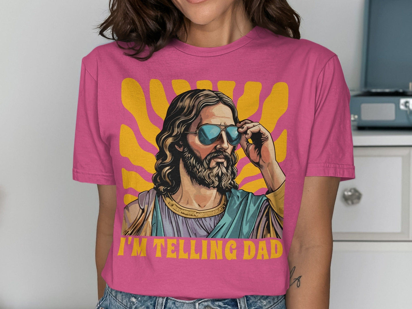 Jen Peete Designs Christian Clothing I'm Telling Dad Religious Funny T-Shirts
