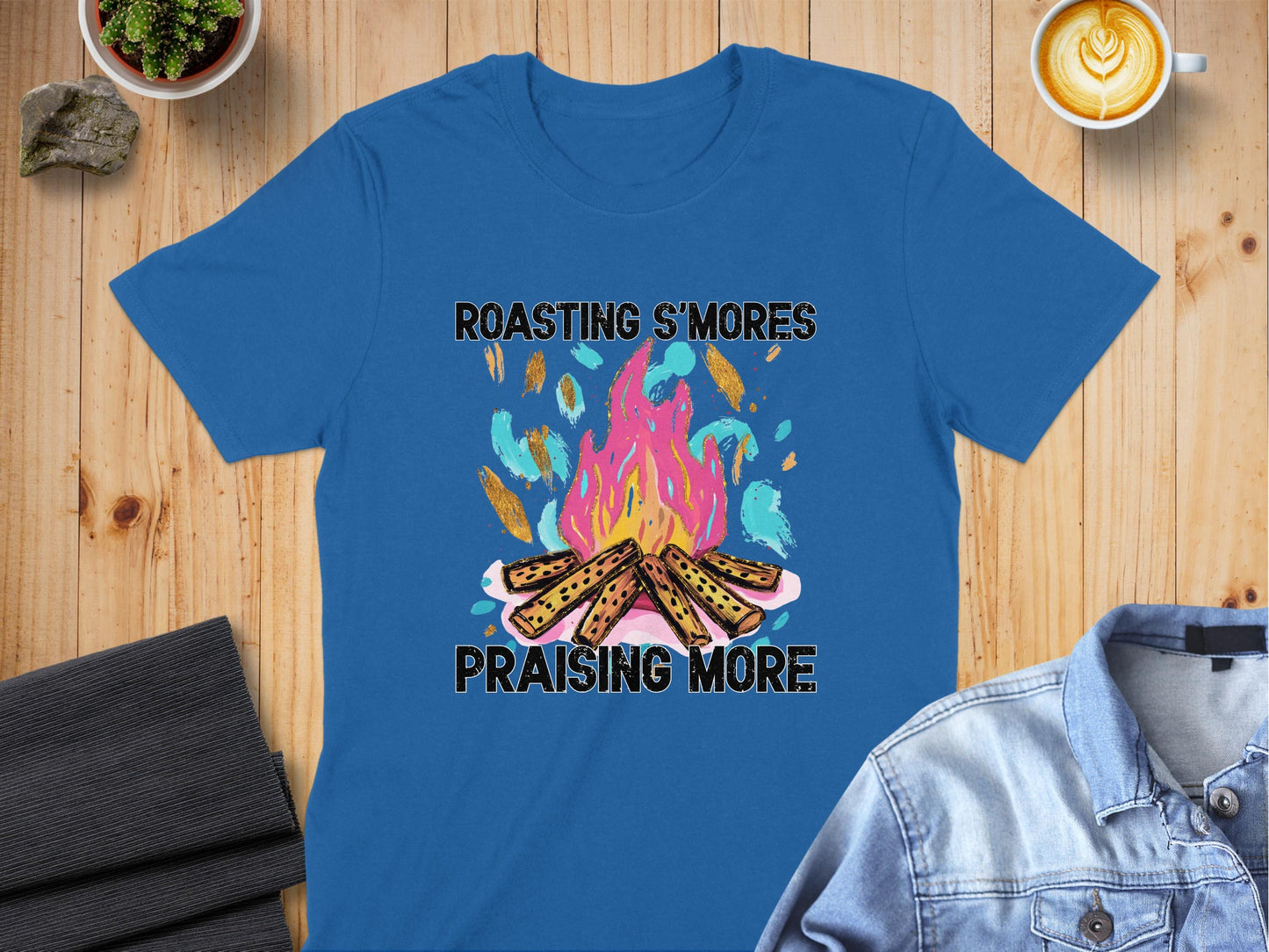 Jen Peete Designs Christian Clothing "Roasting S'mores Praising More" Graphic T-Shirts