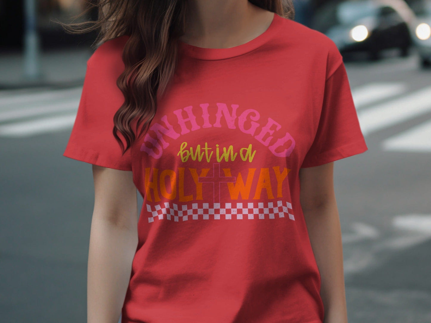 Jen Peete Designs Christian Clothing "Unhinged but in a Holy Way" T-Shirts