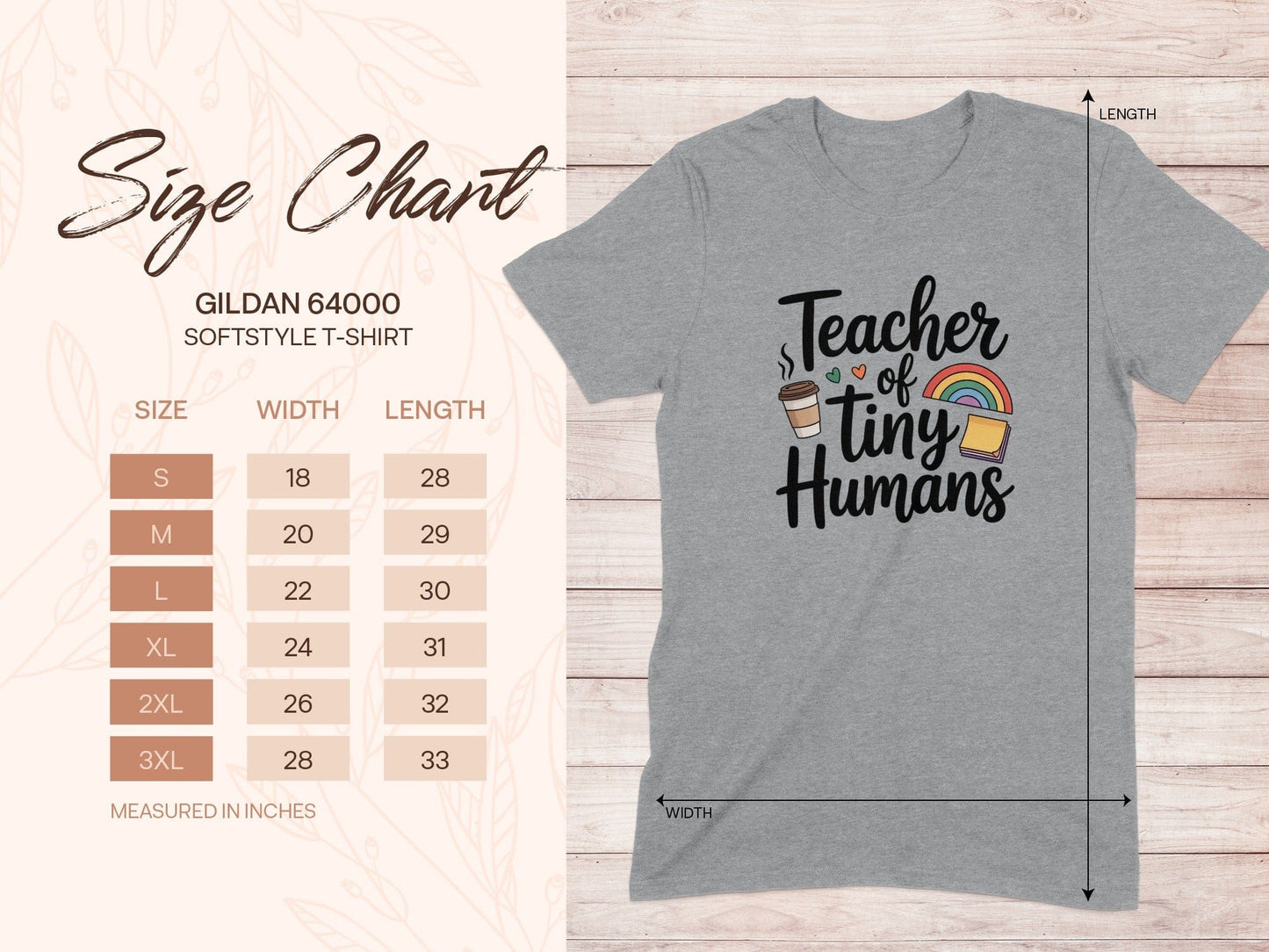 Jen Peete Designs Clothing T-shirts Adorable "Teacher Of Tiny Humans" T-Shirt