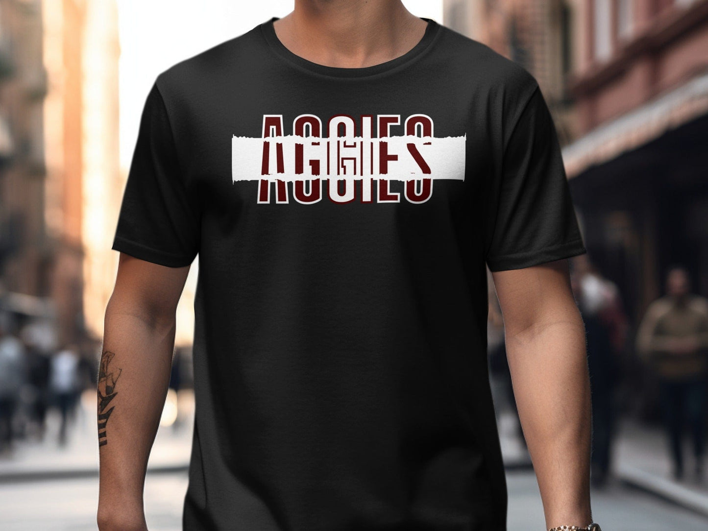 Jen Peete Designs Clothing T-shirts Aggies Distorted Style Aggies Shirts