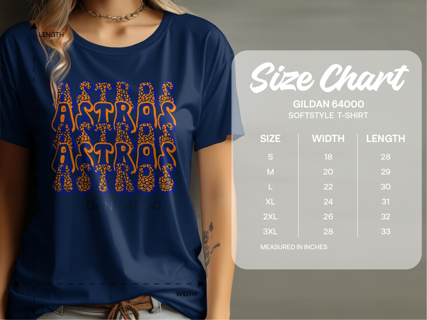 JPD Clothing T-shirts Astros Blue And Orange Leopard Print Design T-Shirt