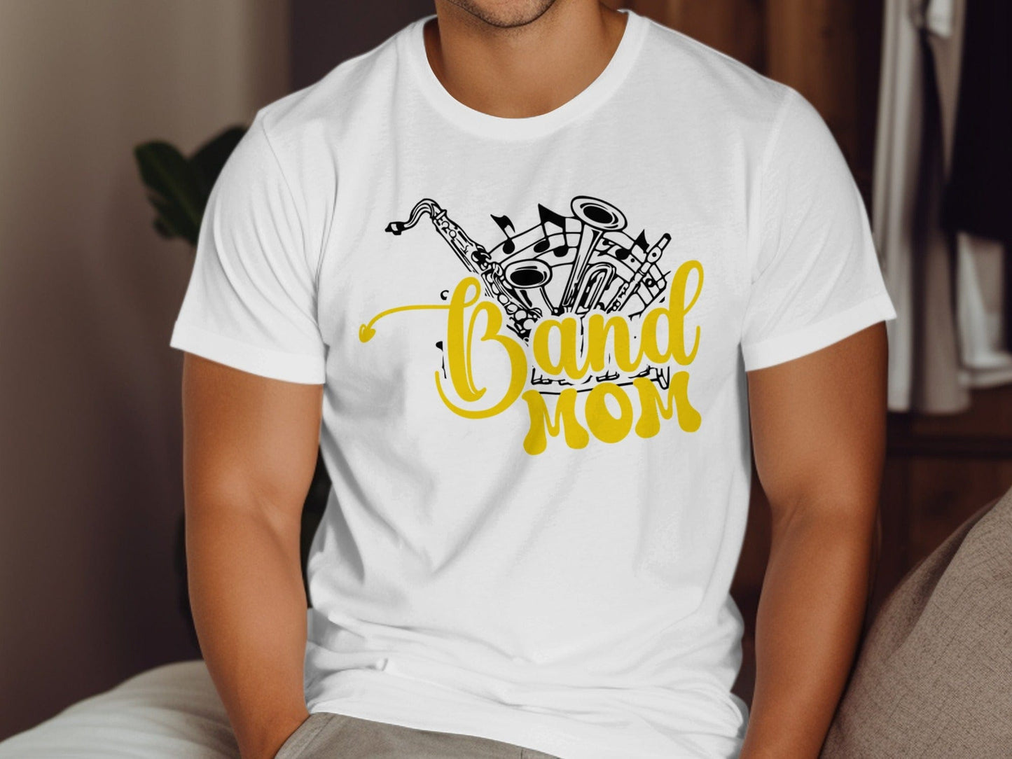 Jen Peete Designs Clothing T-shirts Band Mom with Instruments Graphic T-Shirts