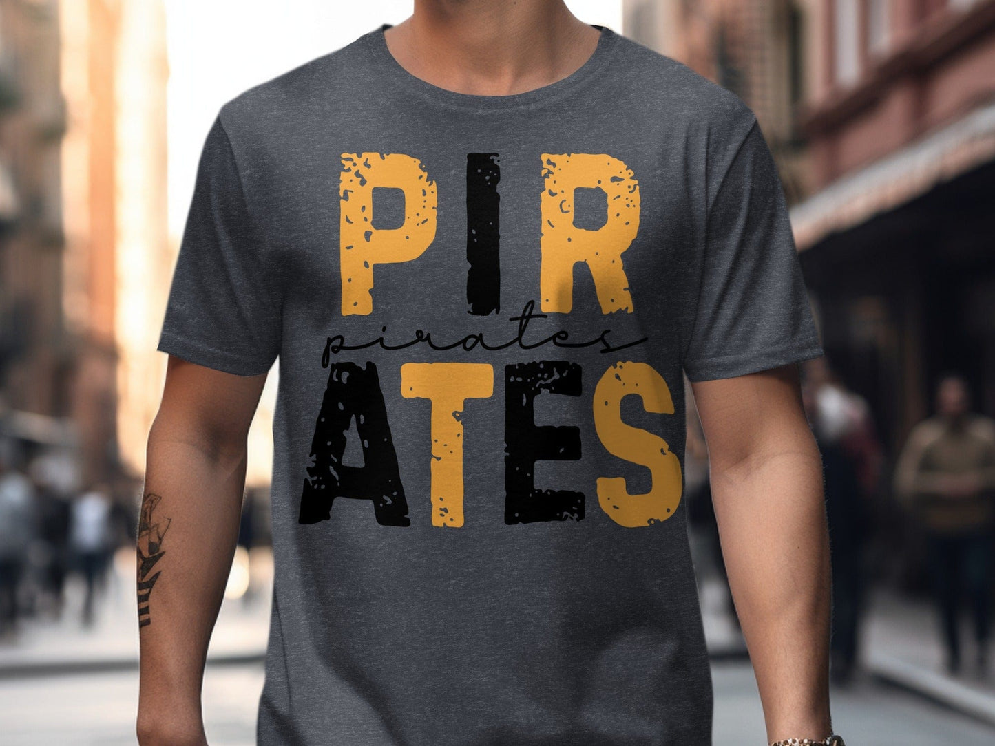 Jen Peete Designs Clothing T-shirts Bold Black and Gold Pirates T-Shirt