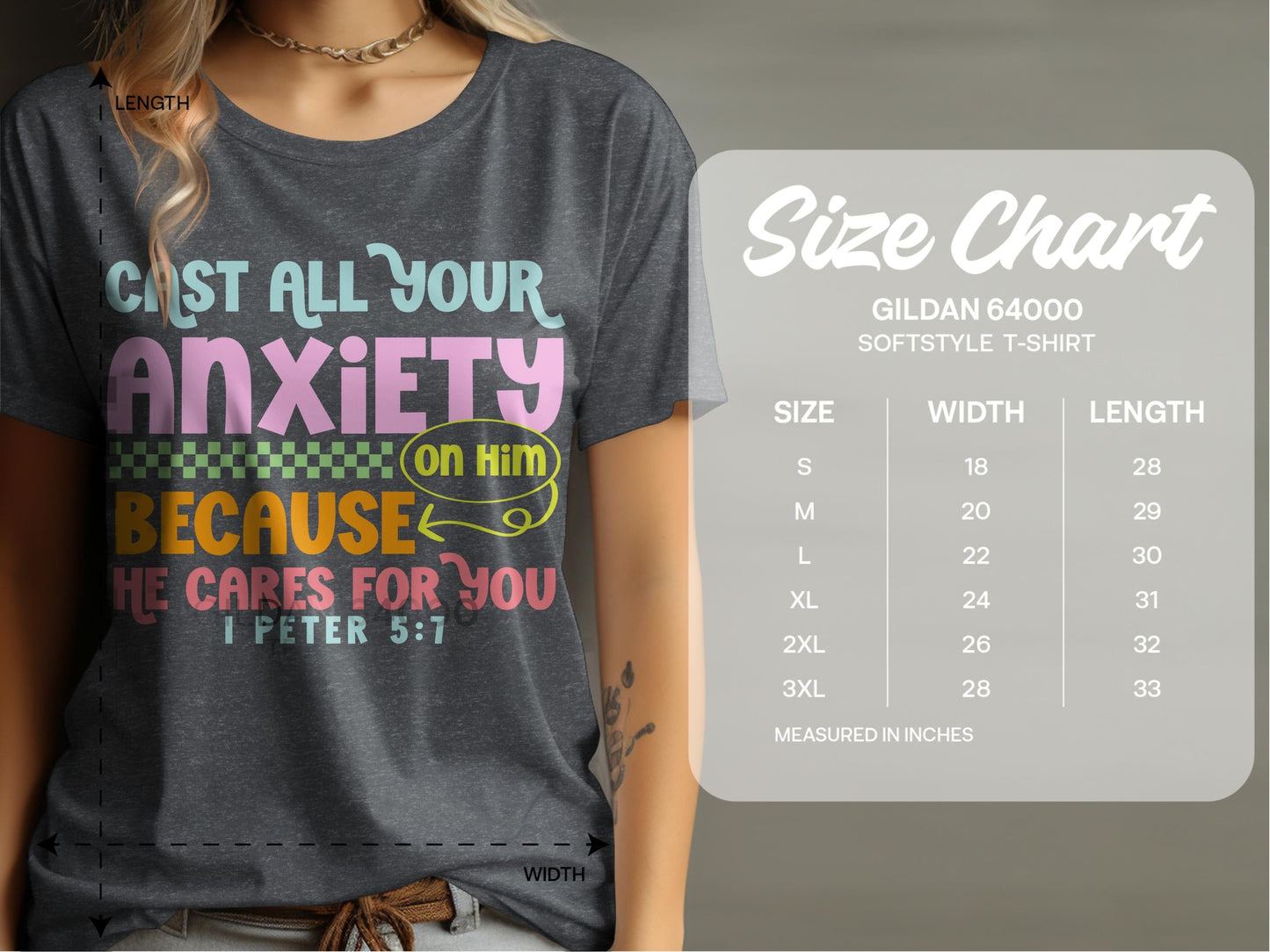 Jen Peete Designs Clothing T-shirts Cast All Your Anxiety on Him T-Shirts
