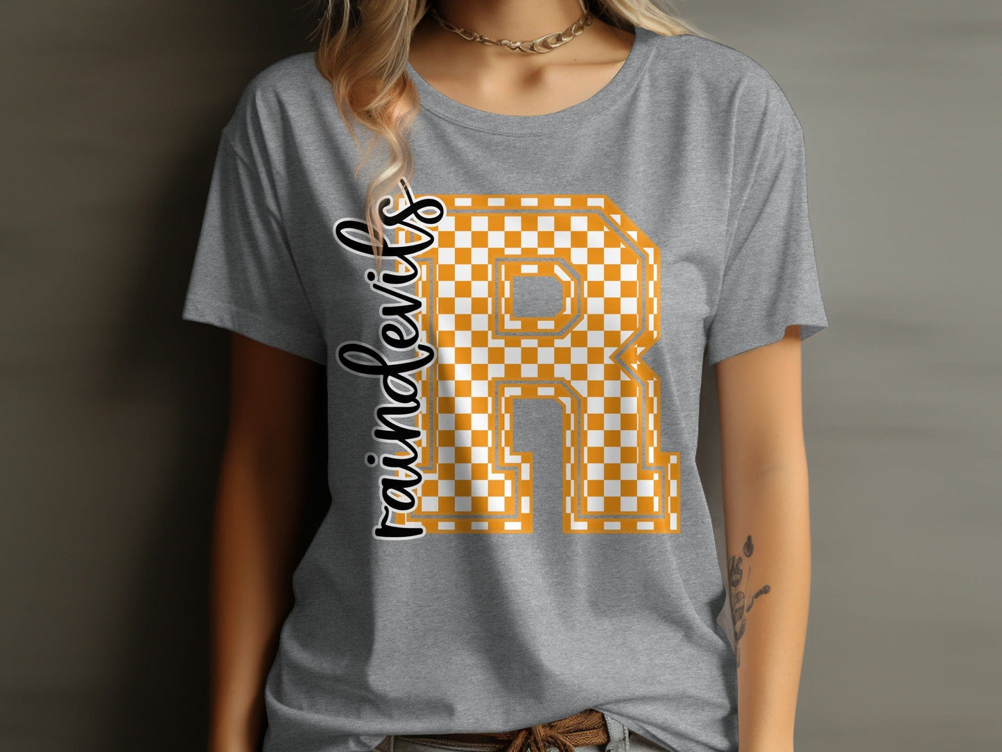 Jen Peete Designs Clothing T-shirts Checkered Raindevils Spirit Shirt