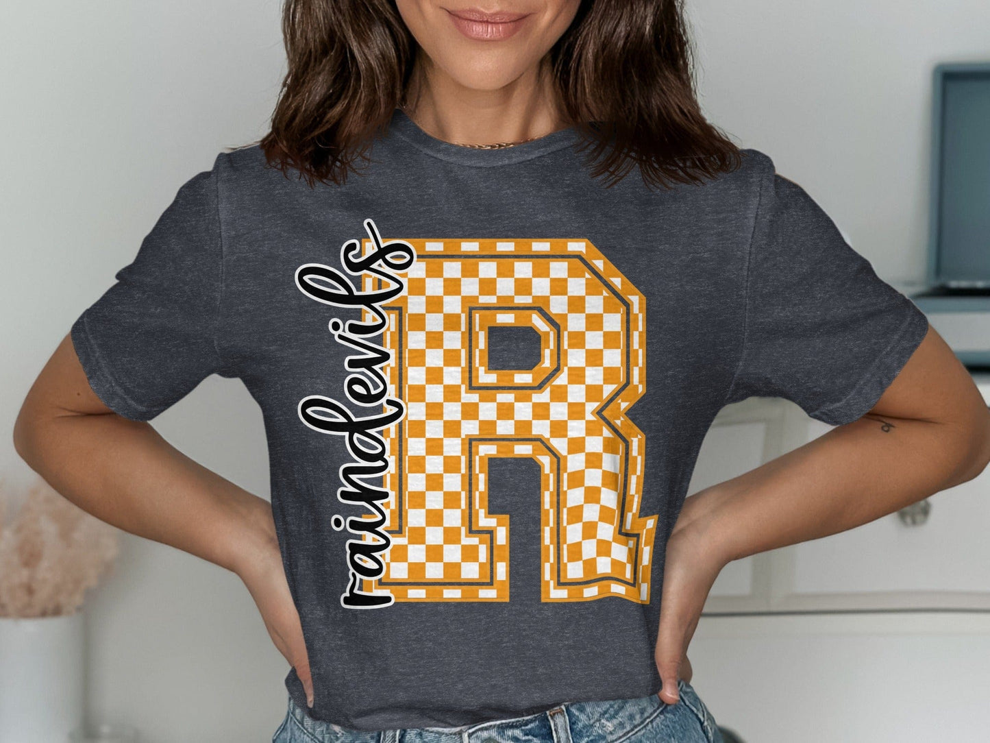 Jen Peete Designs Clothing T-shirts Checkered Raindevils Spirit Shirt