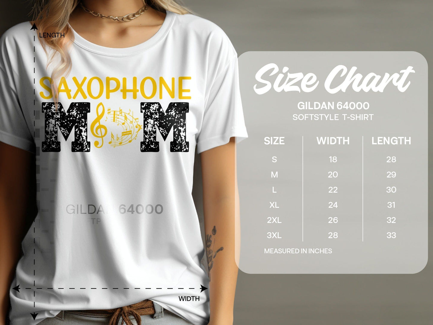 Jen Peete Designs Clothing T-shirts Customizable Band Instrument Mom Graphic T-Shirt