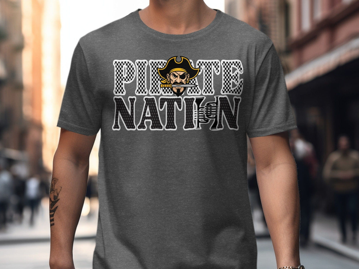 Jen Peete Designs Clothing T-shirts Customizable Pirate Nation Band Graphic T-Shirt