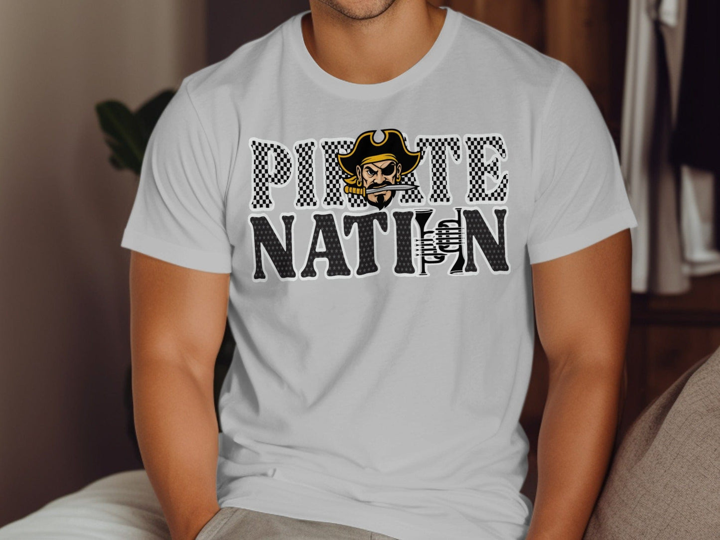 Jen Peete Designs Clothing T-shirts Customizable Pirate Nation Band Graphic T-Shirt