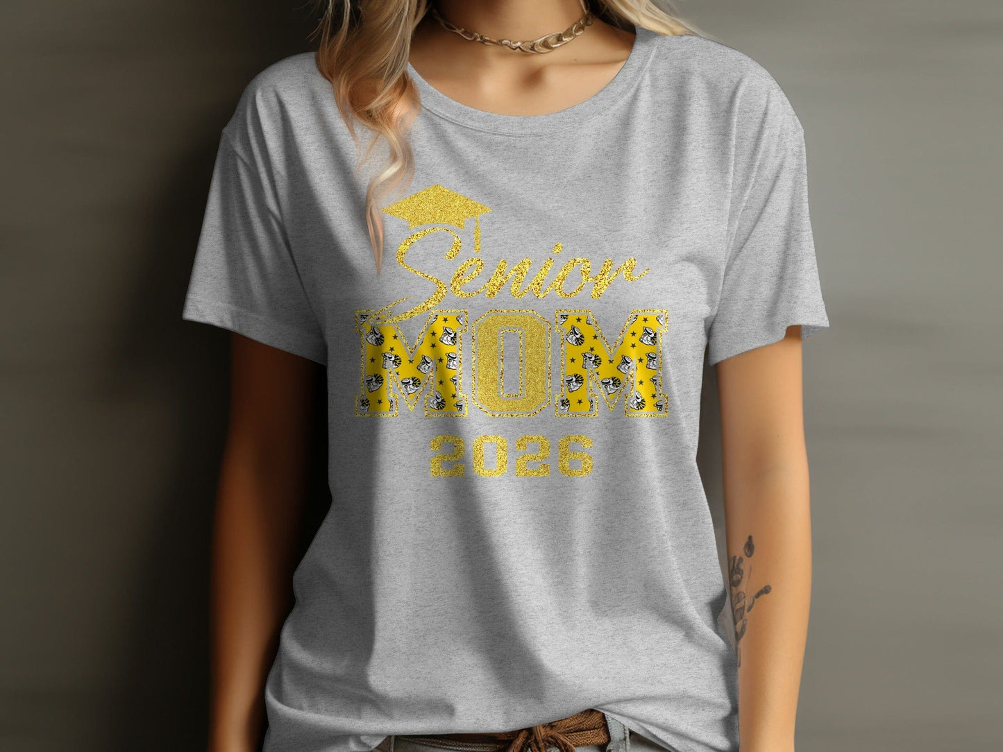 Jen Peete Designs Clothing T-shirts Customizable Senior Mom 2026 Drill Team Graphic T-Shirt