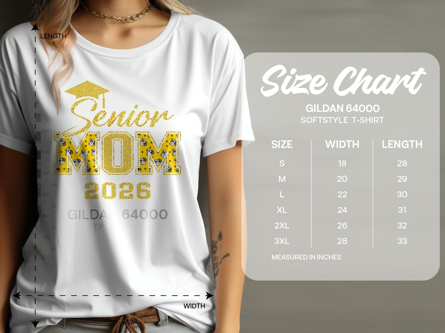 Jen Peete Designs Clothing T-shirts Customizable Senior Mom 2026 Drill Team Graphic T-Shirt
