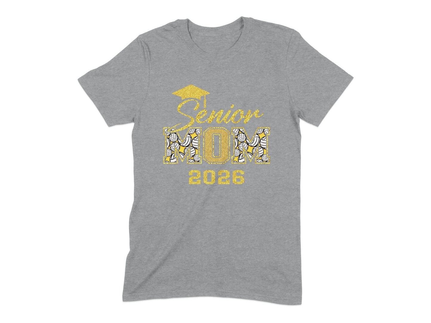 Jen Peete Designs Clothing T-shirts Customizable Senior Mom 2026 Volleyball Graphic Tee