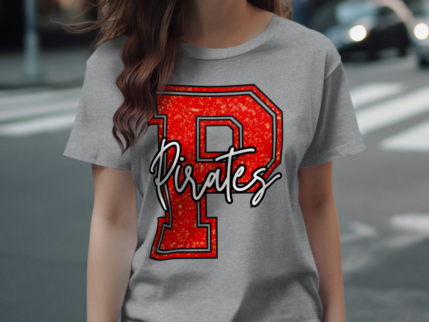Jen Peete Designs Clothing T-shirts Glitter Pirate Mascot Spirit T-Shirt
