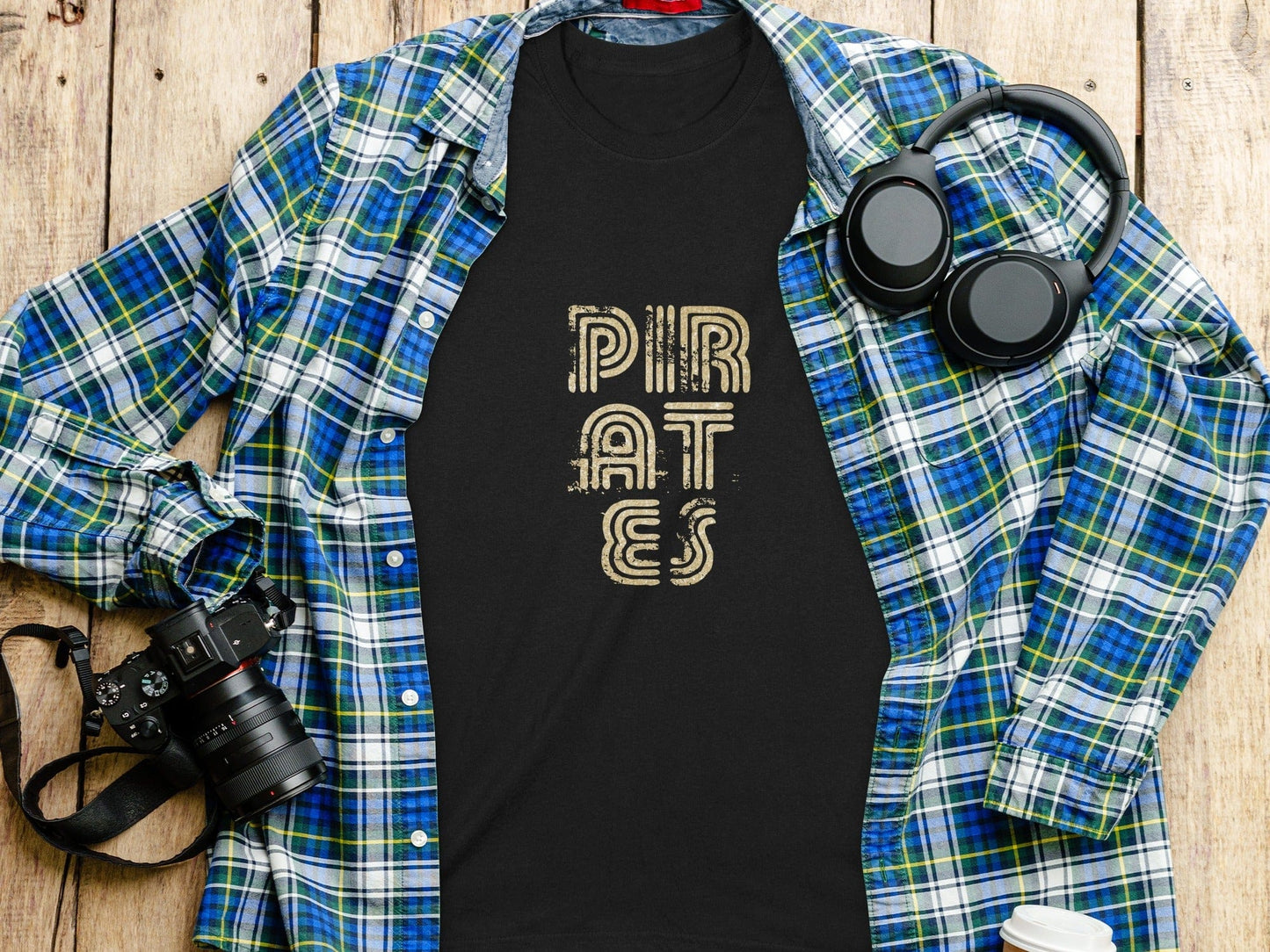 Jen Peete Designs Clothing T-shirts Gold Distressed Pirates Spirit Shirt