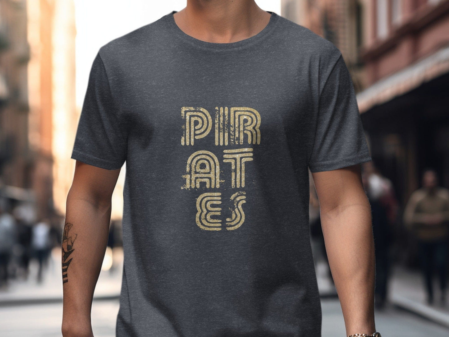 Jen Peete Designs Clothing T-shirts Gold Distressed Pirates Spirit Shirt