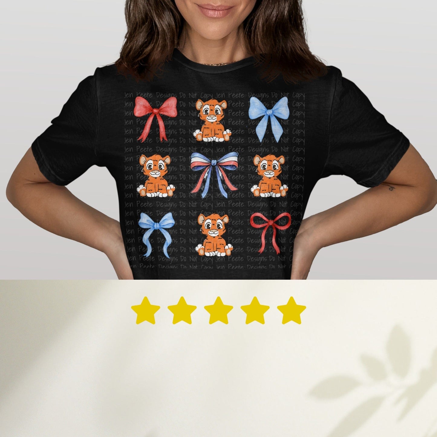 Jen Peete Designs Clothing T-shirts Harmony School Tiger Mascot Croquette T-Shirt