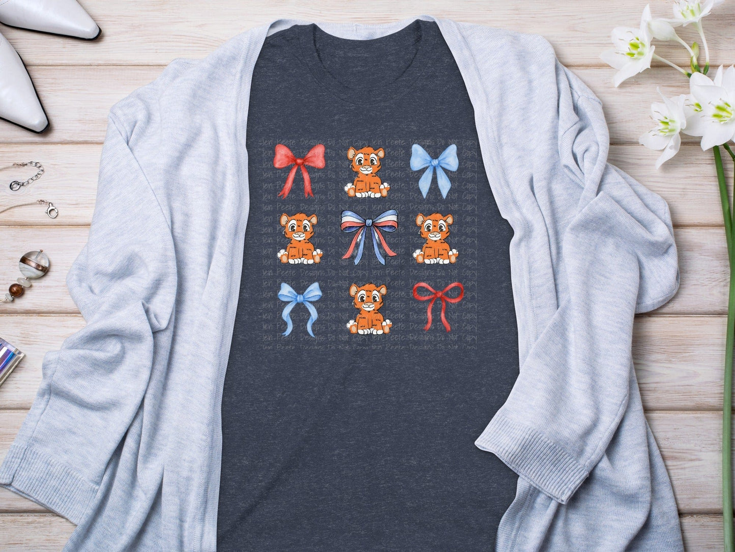 Jen Peete Designs Clothing T-shirts Harmony School Tiger Mascot Croquette T-Shirt