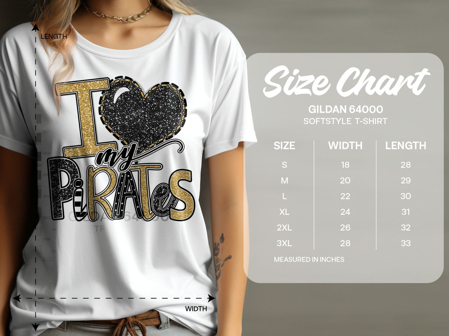 Jen Peete Designs Clothing T-shirts I Love My Pirates Black Gold Team Spirit Shirt