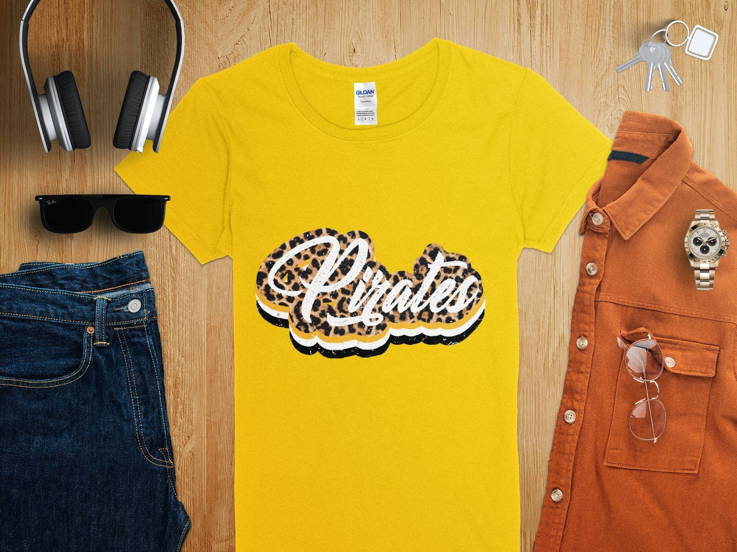 Jen Peete Designs Clothing T-shirts Leopard Pirates Graphic Spirit Shirt
