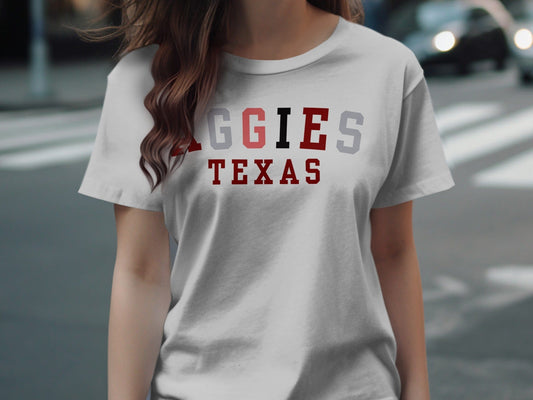 Jen Peete Designs Clothing T-shirts Multi-Colored 'Aggies' T-Shirt