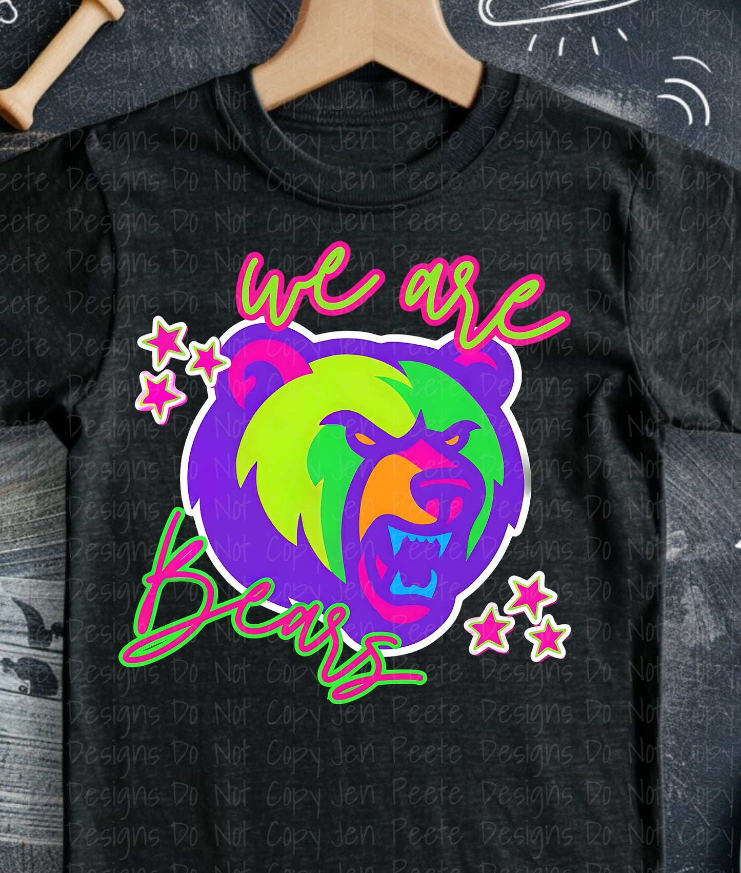 Jen Peete Designs Clothing T-shirts Neon School Mascot | Bears | Tees, Hoodies, Sweatshirts