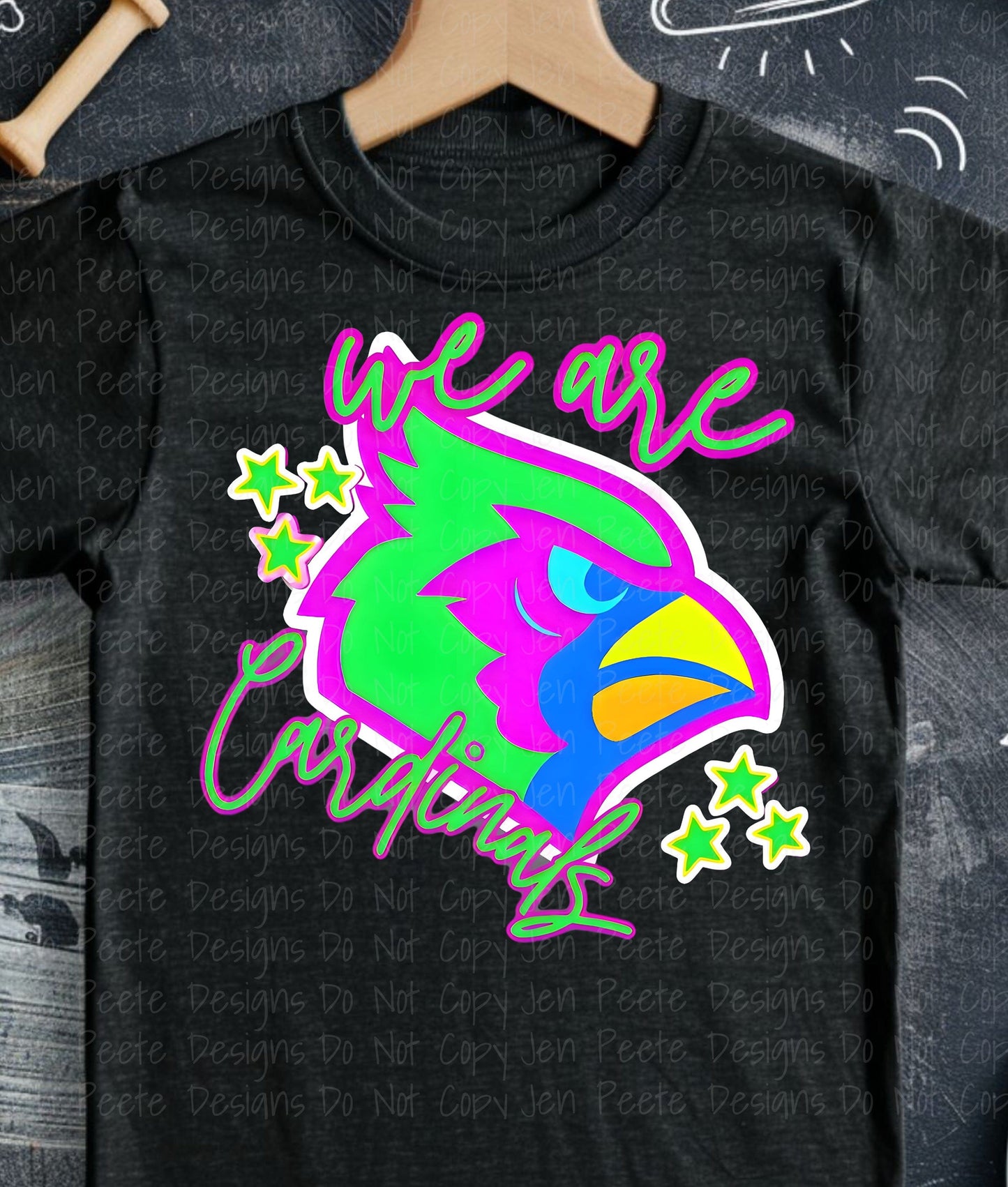 Jen Peete Designs Clothing T-shirts Neon School Mascot | Cardinals | Tees, Hoodies, Sweatshirts