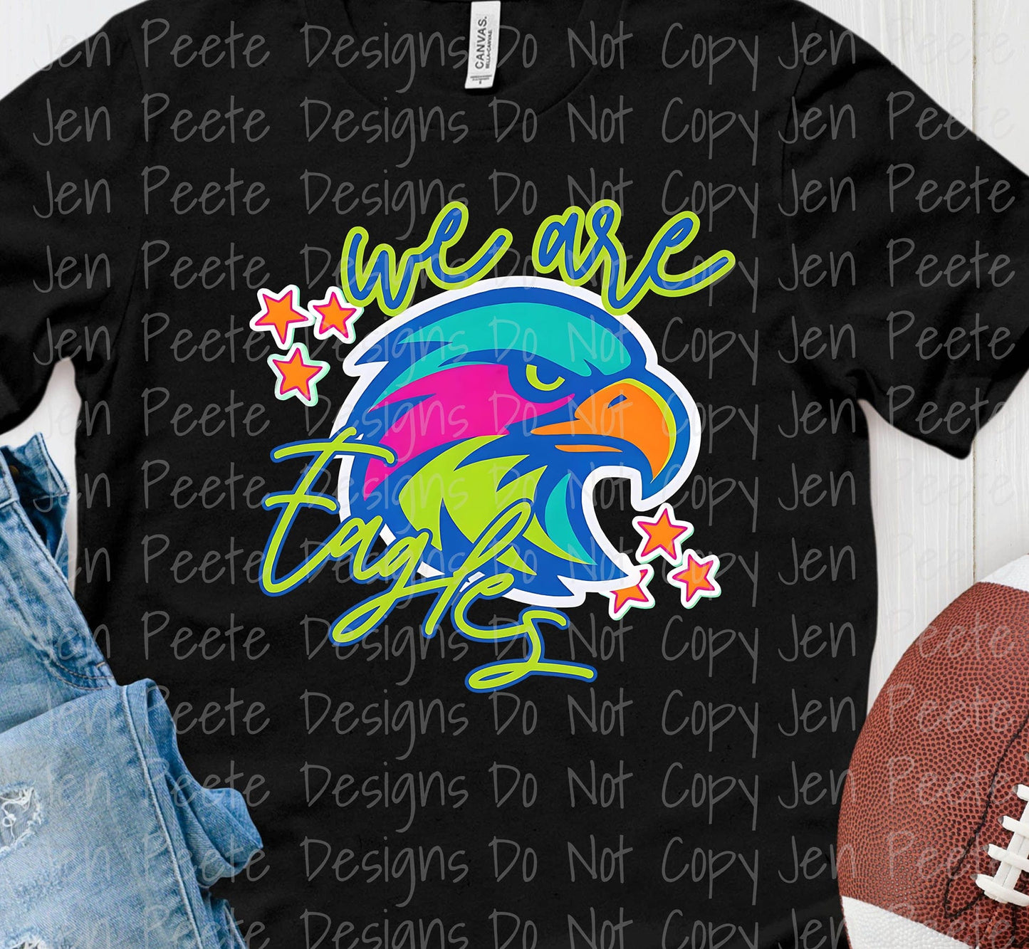 Jen Peete Designs Clothing T-shirts Neon School Mascot | Eagles | Tees, Hoodies, Sweatshirts