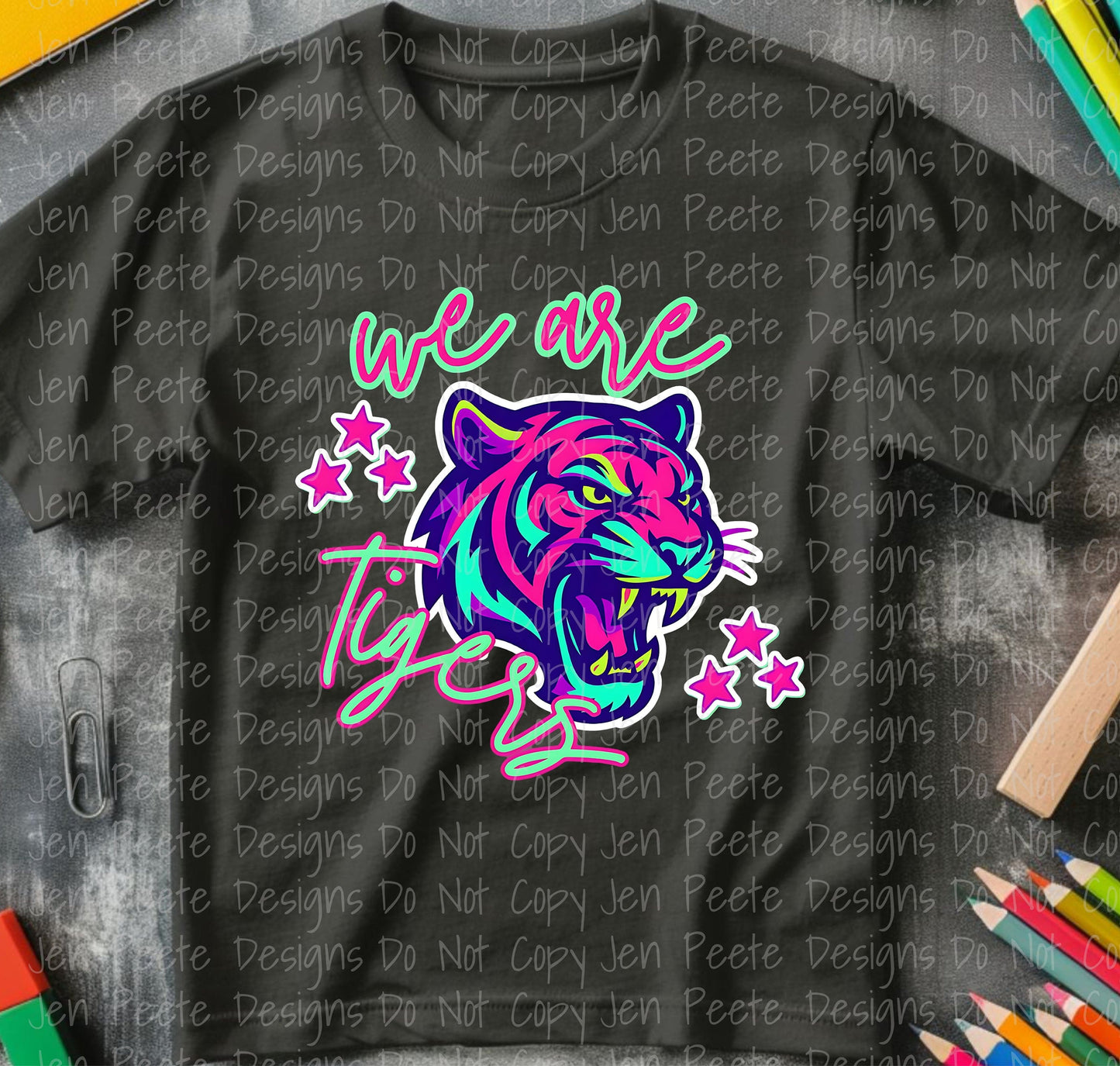 Jen Peete Designs Clothing T-shirts Neon School Mascot | Tigers | Tees, Hoodies, Sweatshirts