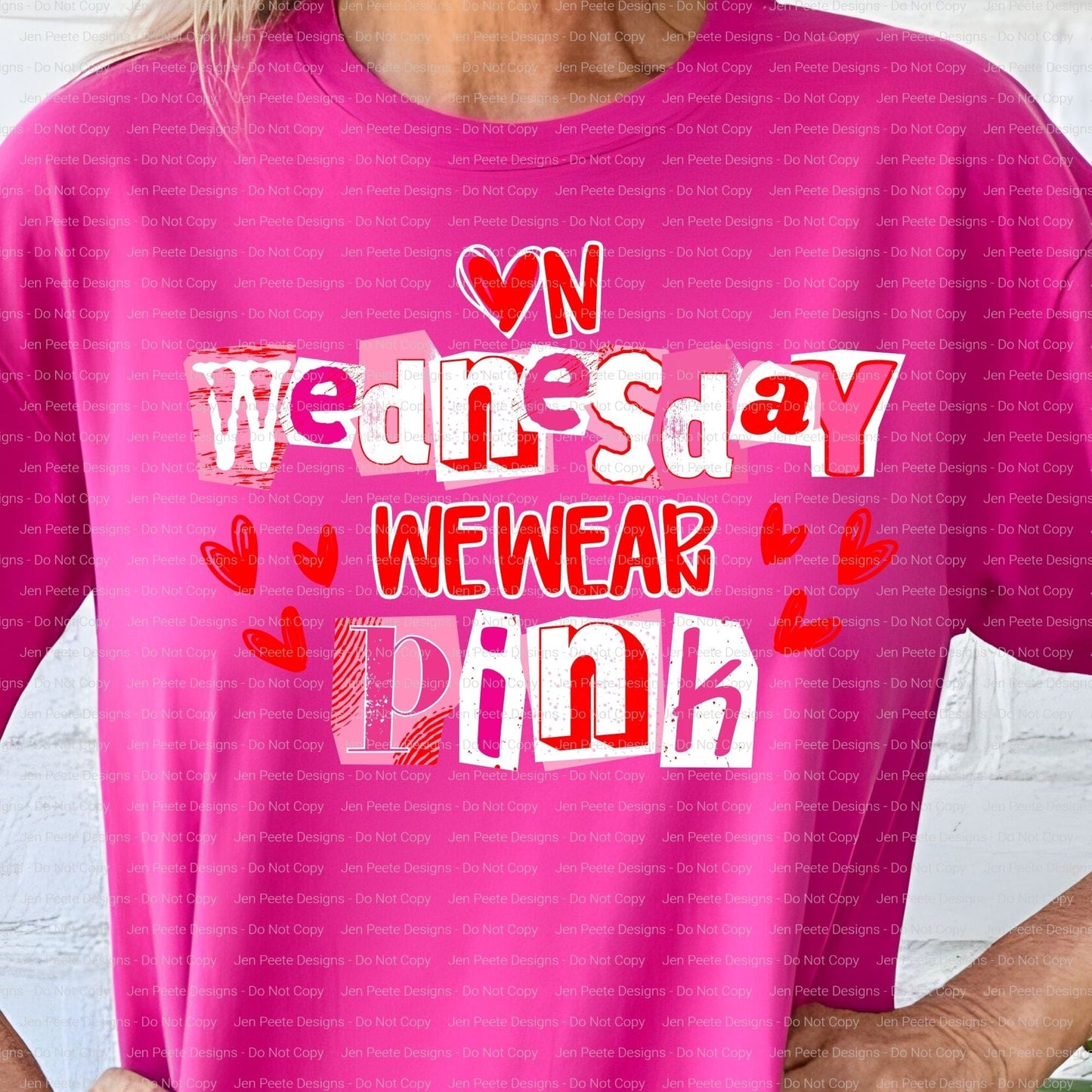 Jen Peete Designs Clothing T-shirts On Wednesday's Pink & Red