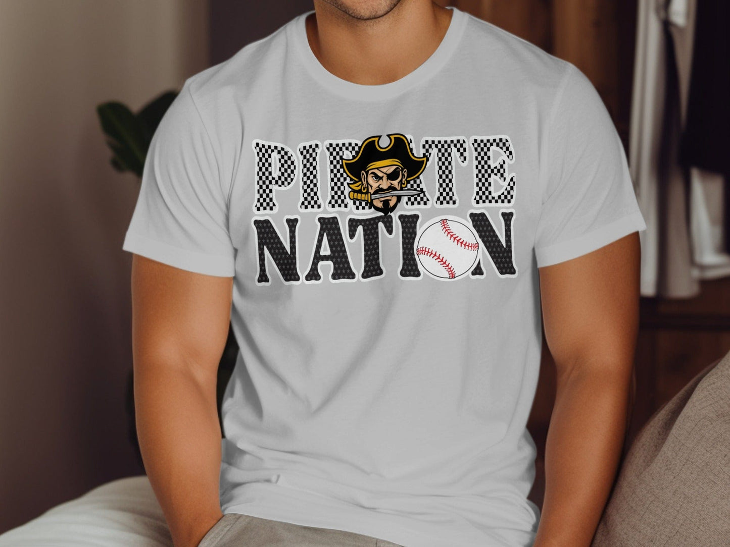 Jen Peete Designs Clothing T-shirts Pirate Nation with Baseball Graphic T-Shirt
