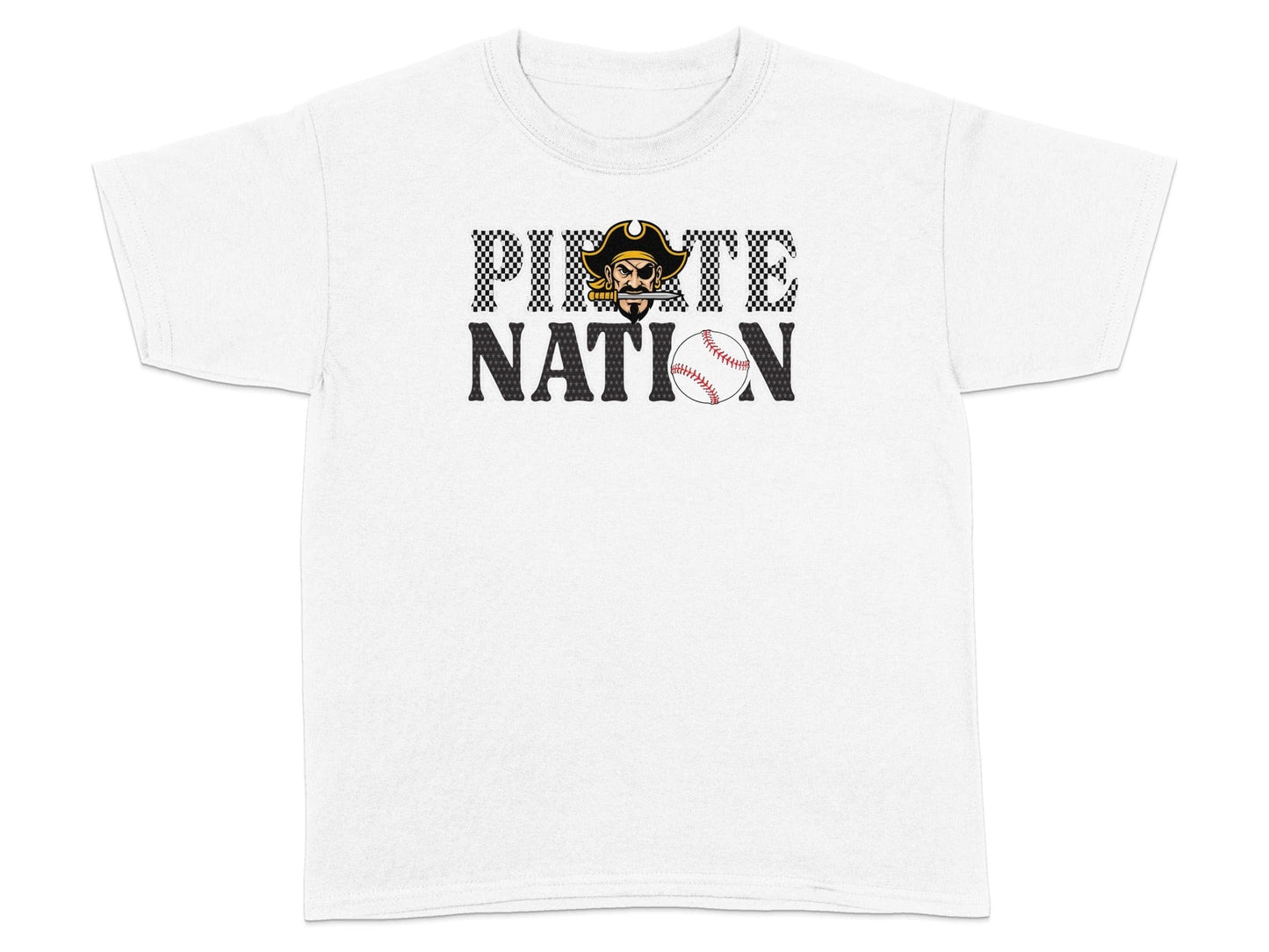 Jen Peete Designs Clothing T-shirts Pirate Nation with Baseball Graphic T-Shirt