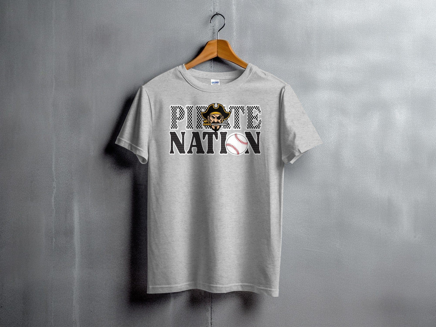 Jen Peete Designs Clothing T-shirts Pirate Nation with Baseball Graphic T-Shirt