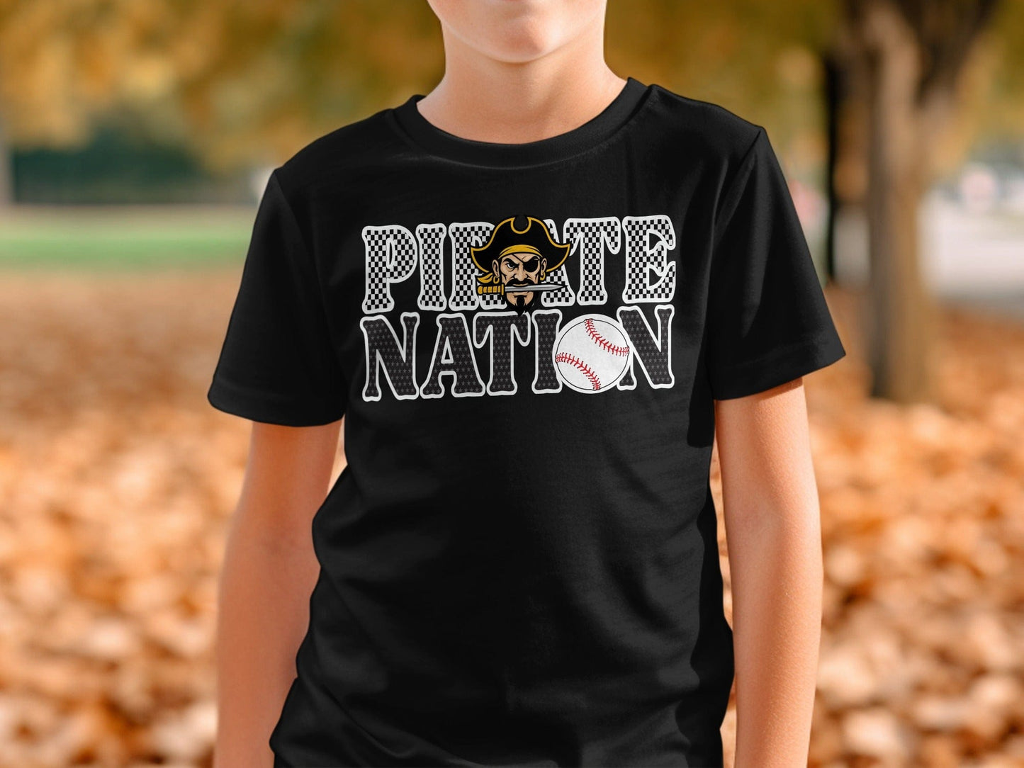 Jen Peete Designs Clothing T-shirts Pirate Nation with Baseball Graphic T-Shirt