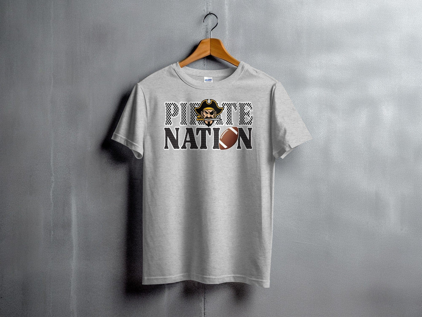 Jen Peete Designs Clothing T-shirts Pirate Nation with Football Graphic T-Shirt