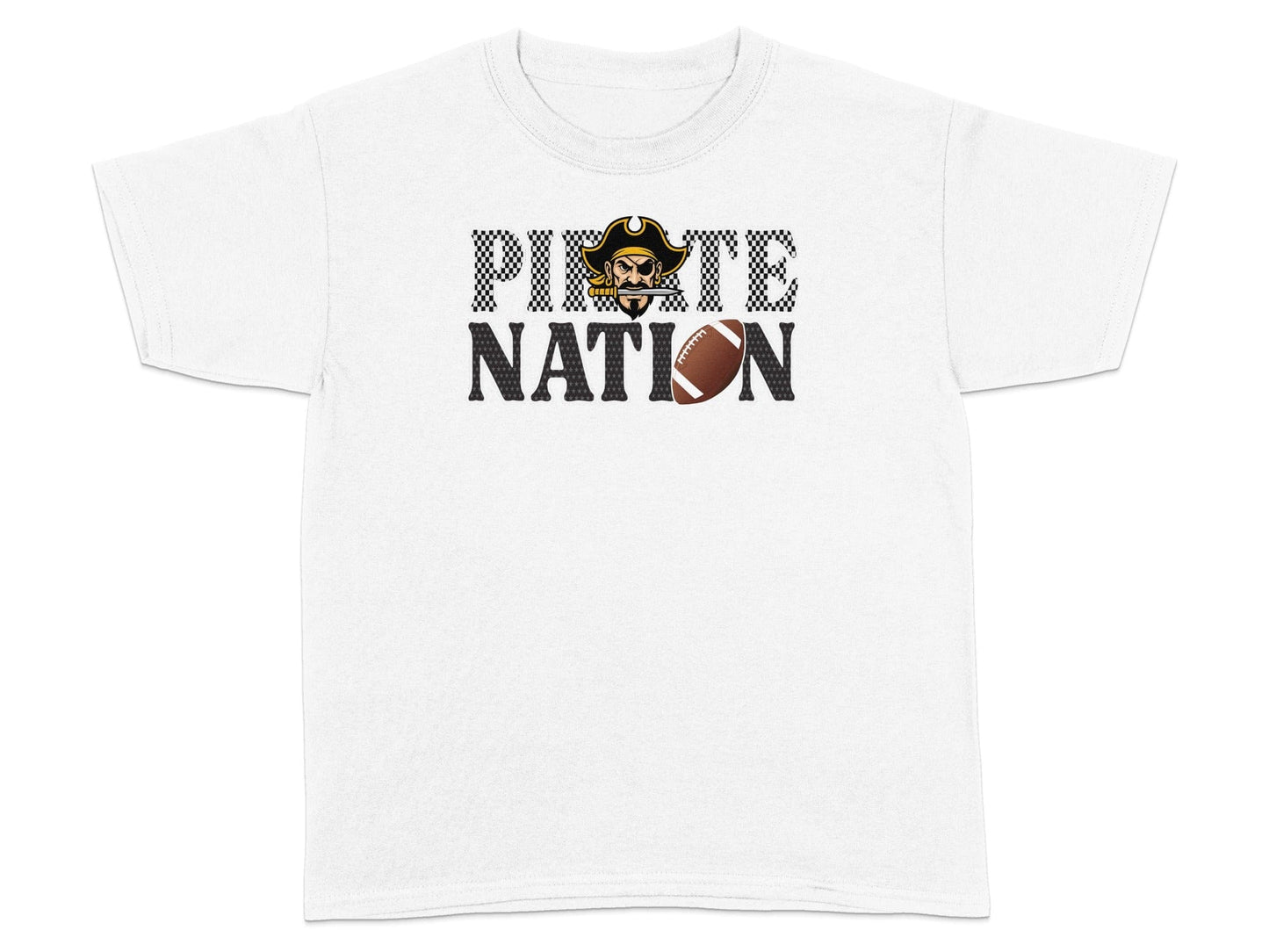 Jen Peete Designs Clothing T-shirts Pirate Nation with Football Graphic T-Shirt