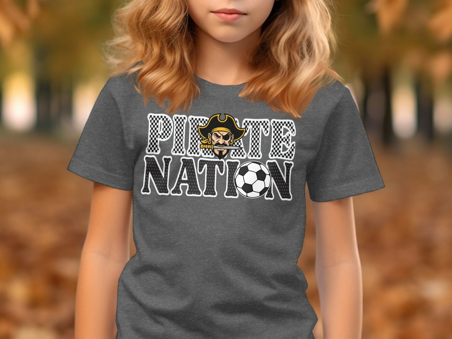 Jen Peete Designs Clothing T-shirts Pirate Nation with Soccer Ball Graphic T-Shirt