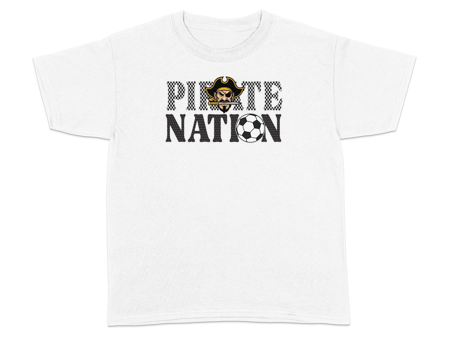 Jen Peete Designs Clothing T-shirts Pirate Nation with Soccer Ball Graphic T-Shirt