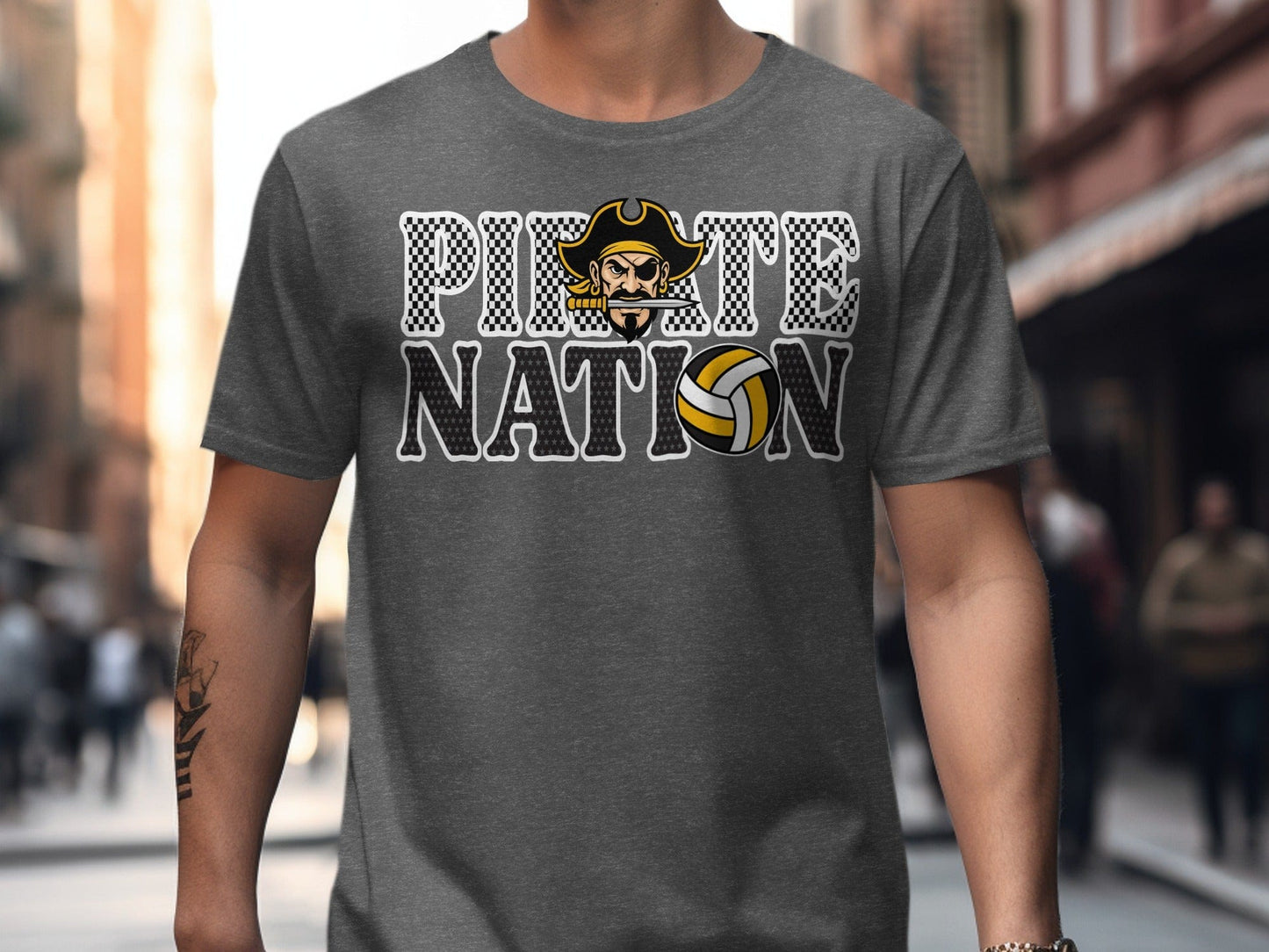 Jen Peete Designs Clothing T-shirts Pirate Nation with Volleyball Graphic T-Shirt