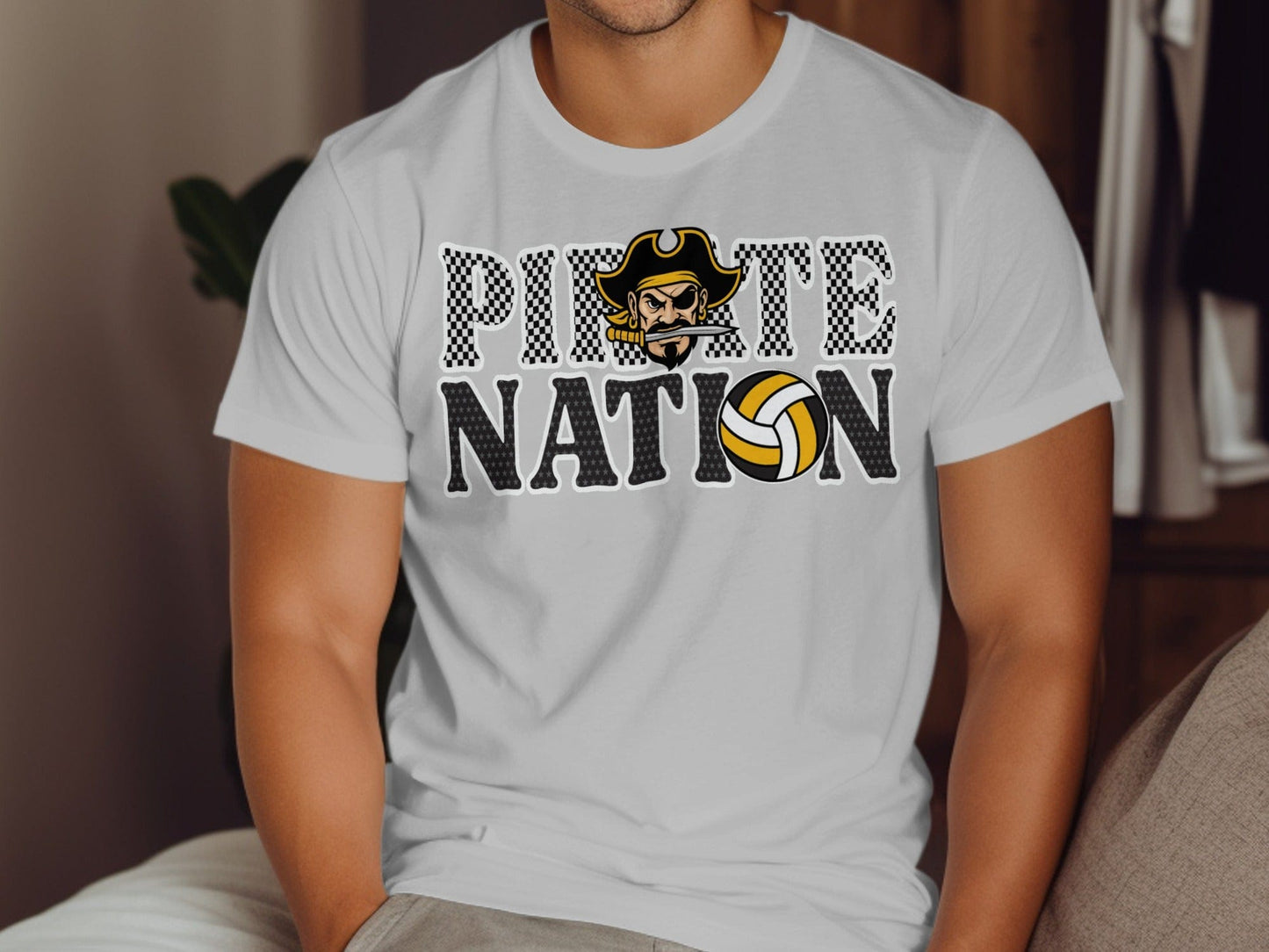 Jen Peete Designs Clothing T-shirts Pirate Nation with Volleyball Graphic T-Shirt