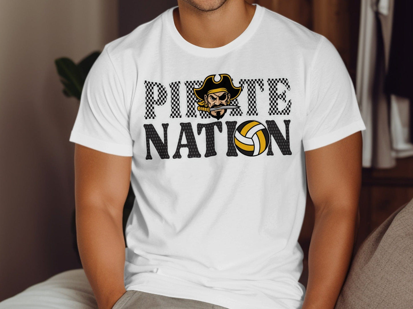 Jen Peete Designs Clothing T-shirts Pirate Nation with Volleyball Graphic T-Shirt