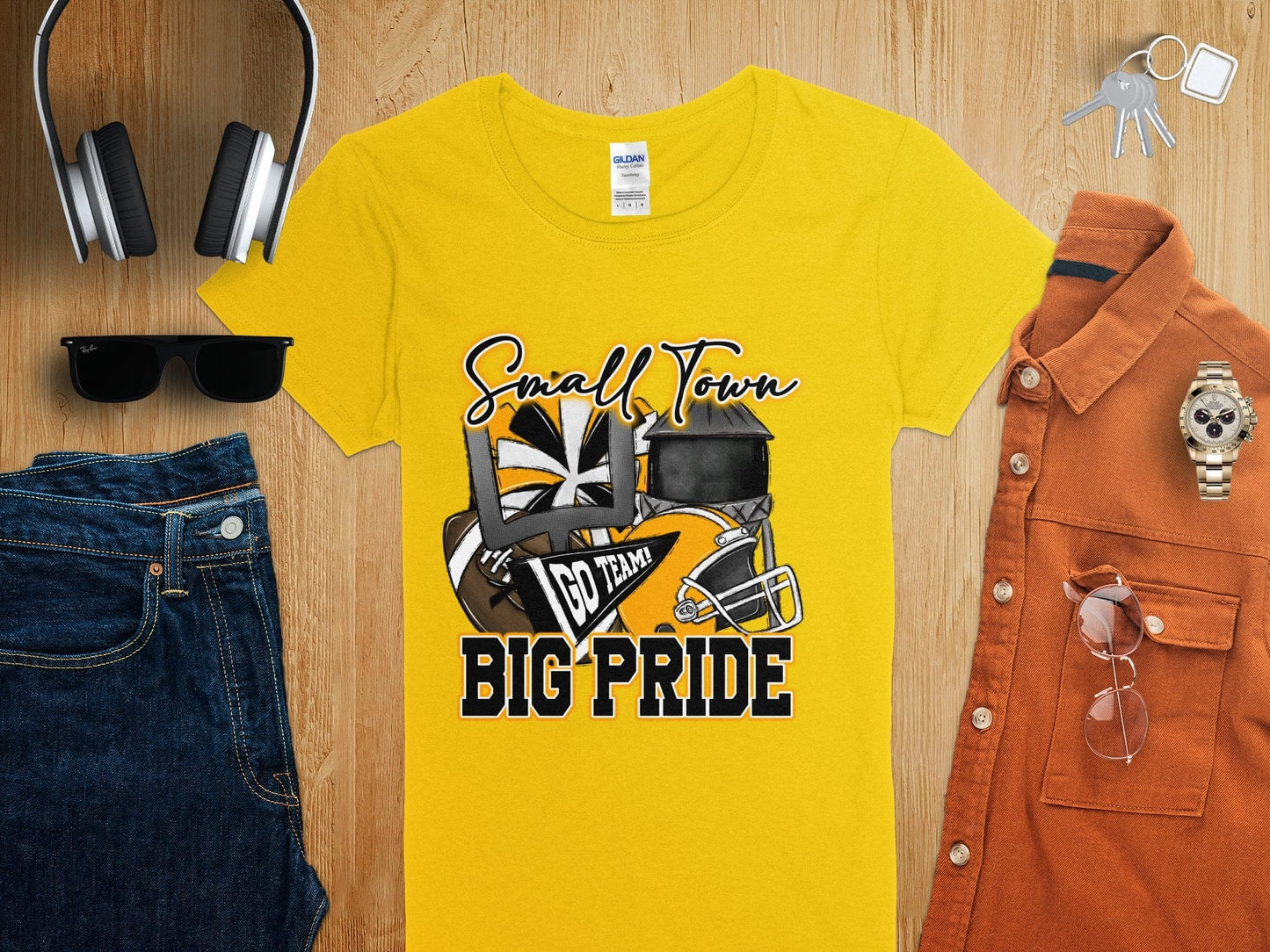 Jen Peete Designs Clothing T-shirts Pirates Small Town Big Pride Football Theme Spirit Shirt