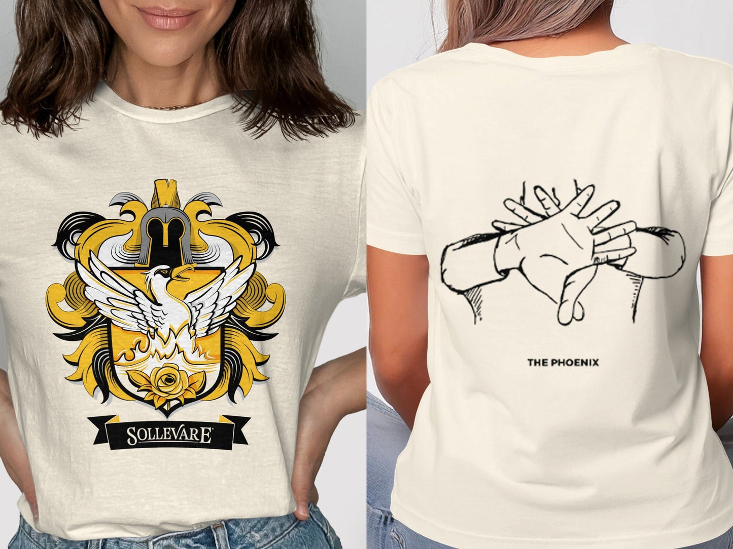 Jen Peete Designs Clothing T-shirts Sollevare Logo with Phoenix Crest Themed T-Shirts