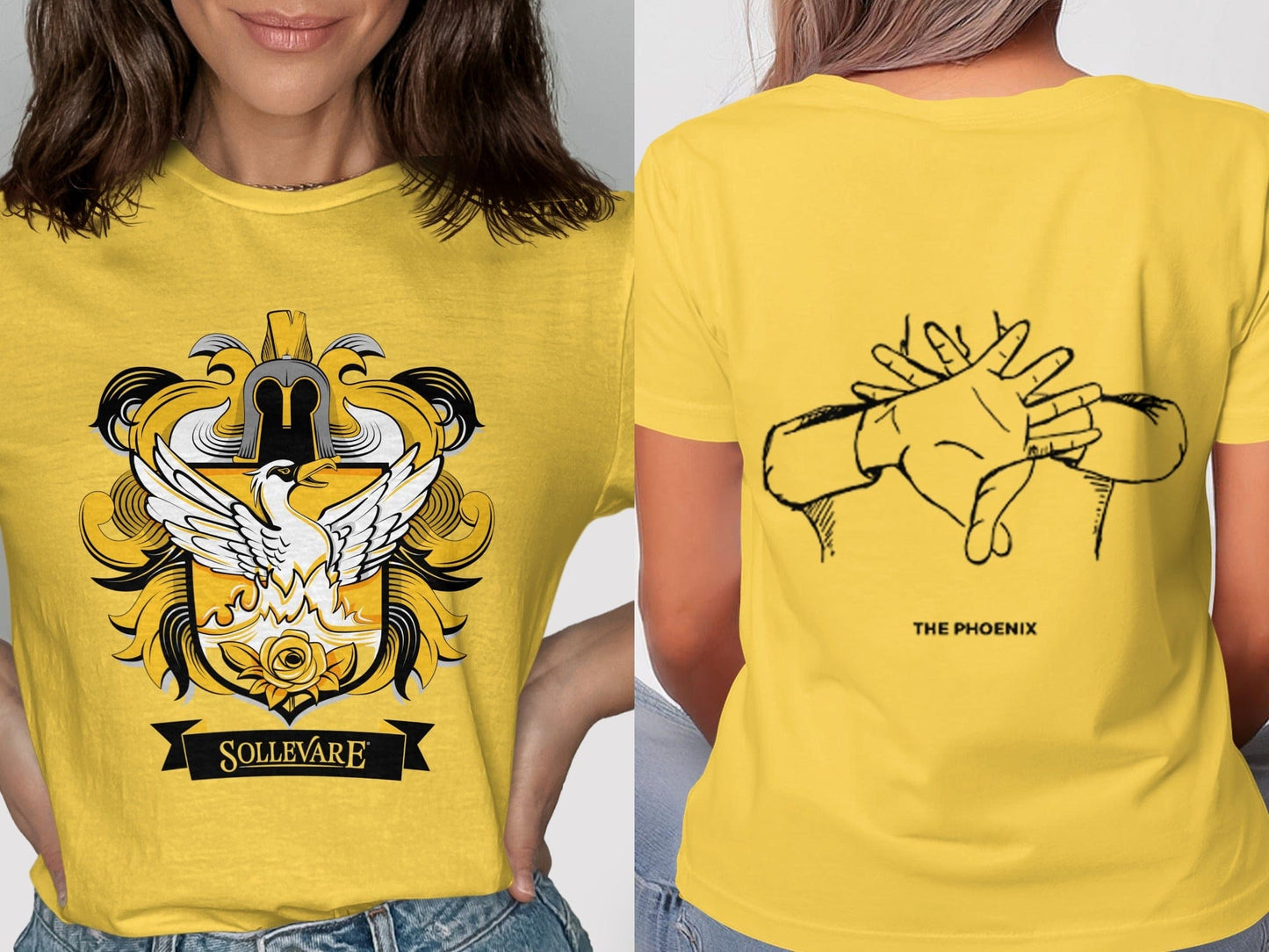 Jen Peete Designs Clothing T-shirts Sollevare Logo with Phoenix Crest Themed T-Shirts