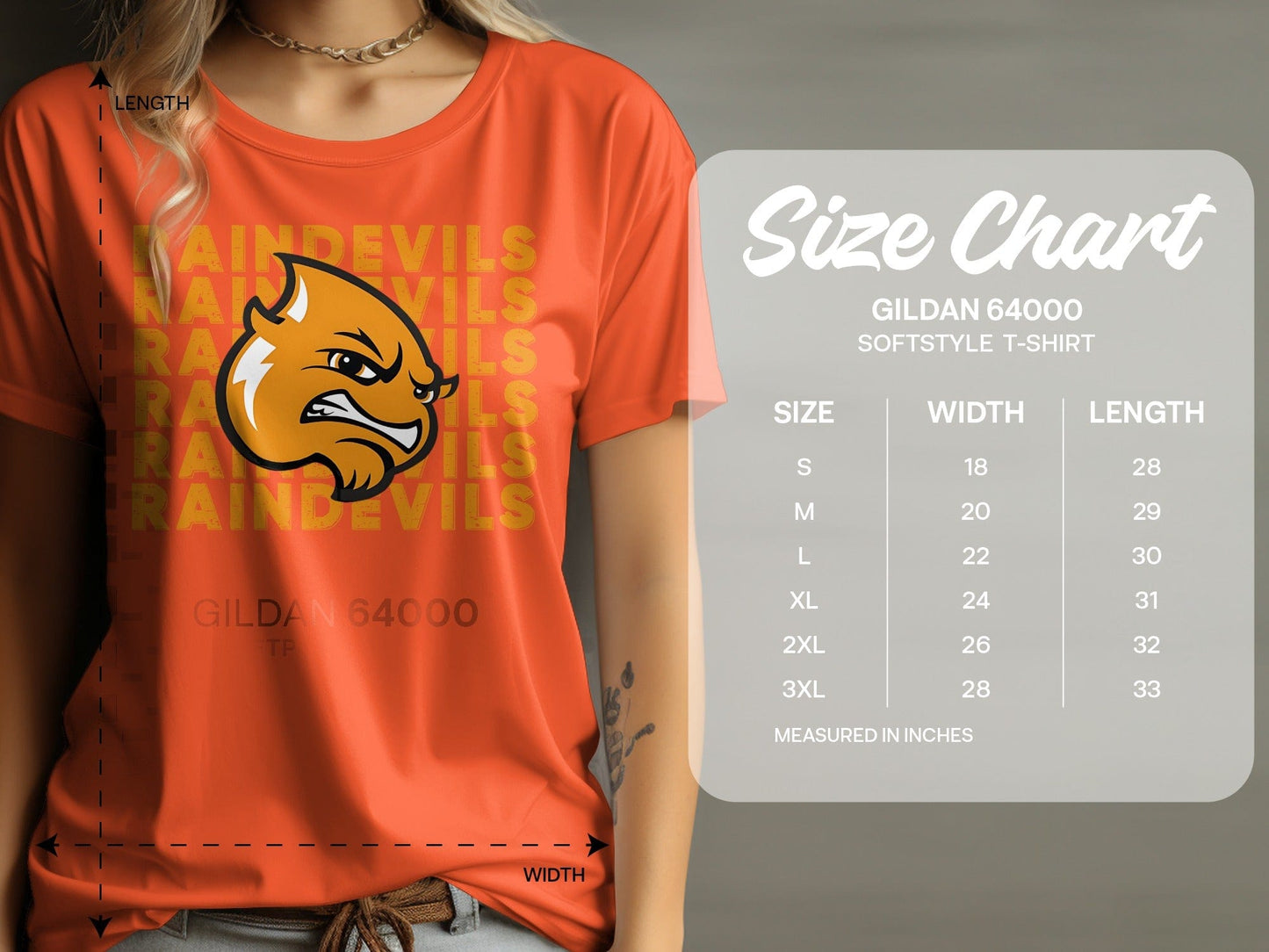 Jen Peete Designs Clothing T-shirts Stacked Raindevils with Mascot Spirit Shirt